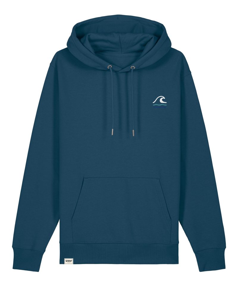 Wildcat Canyon Shoreline Spirit Unisex Embroidered Organic Cotton Hoodie in Deep Teal