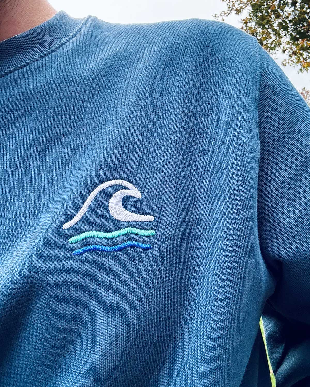 Shoreline Spirit - Unisex Embroidered Organic Cotton Sweatshirt - Image 2