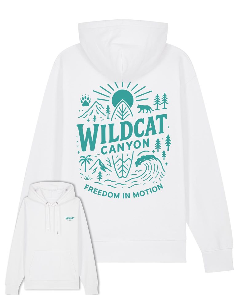Wildcat Canyon Freedom In Motion Unisex Organic Cotton Hoodie in White