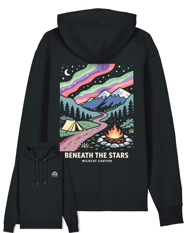 Wildcat Canyon Beneath The Stars Unisex Organic Cotton Hoodie in Black