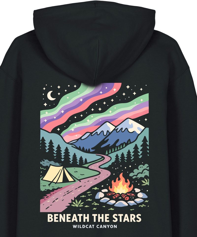 Wildcat Canyon Beneath The Stars Unisex Organic Cotton Hoodie in Black