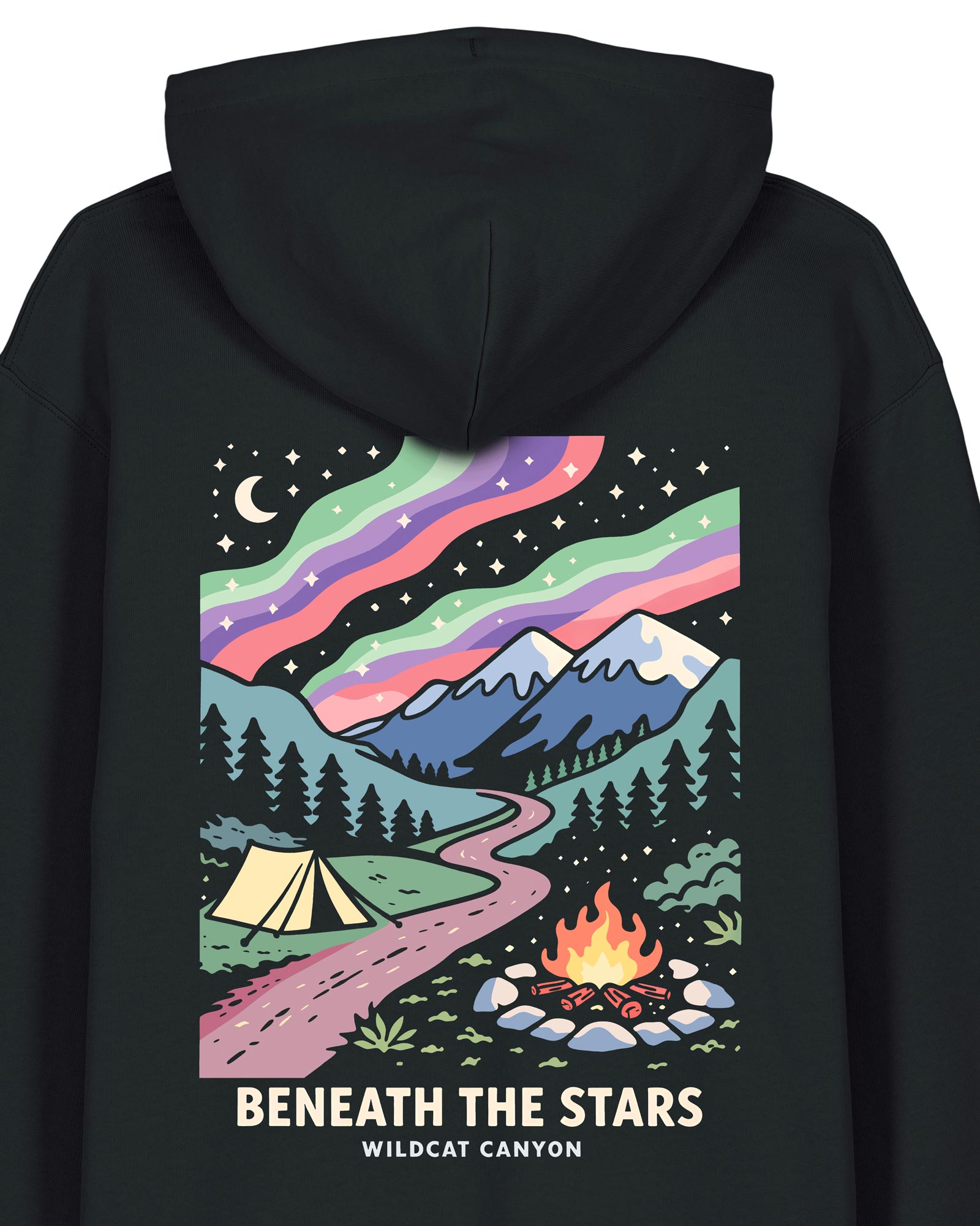 Wildcat Canyon Beneath The Stars Unisex Organic Cotton Hoodie in Black