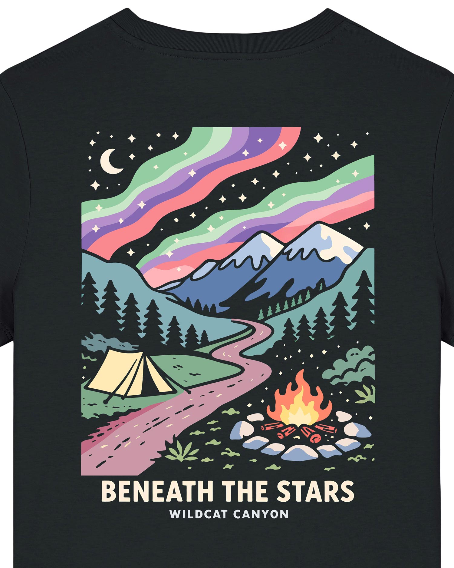 Wildcat Canyon Beneath The Stars Women's Organic Cotton T-Shirt in Black