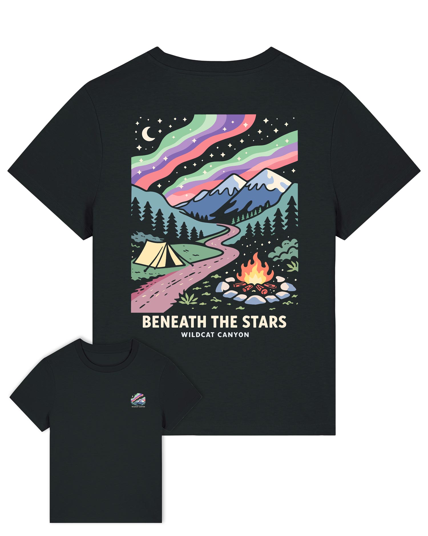 Wildcat Canyon Beneath The Stars Women's Organic Cotton T-Shirt in Black
