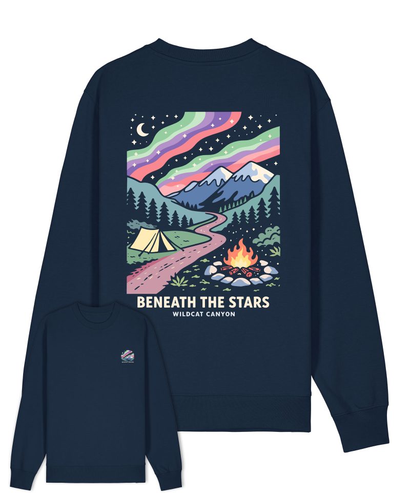 Wildcat Canyon Beneath The Stars Unisex Organic Cotton Sweatshirt in French Navy