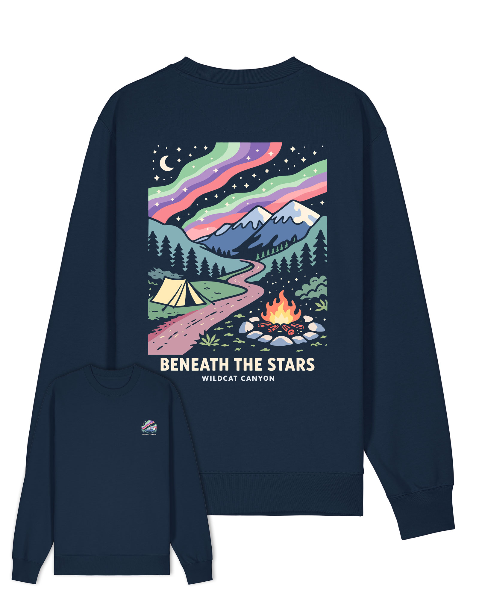 Wildcat Canyon Beneath The Stars Unisex Organic Cotton Sweatshirt in French Navy