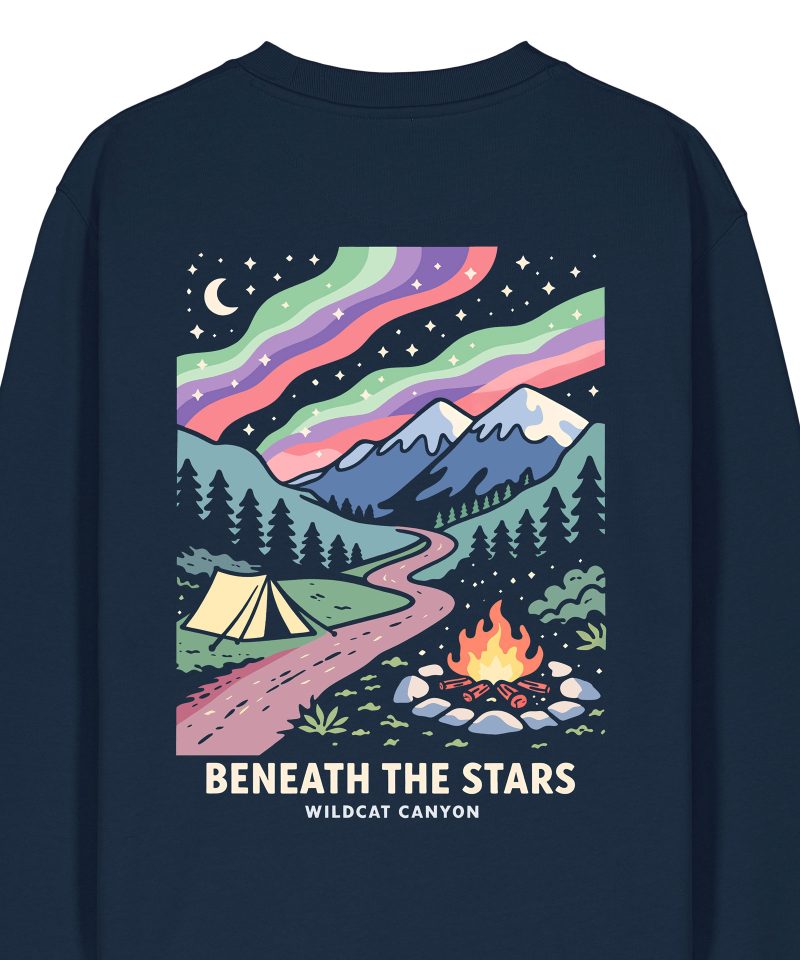 Wildcat Canyon Beneath The Stars Unisex Organic Cotton Sweatshirt in French Navy