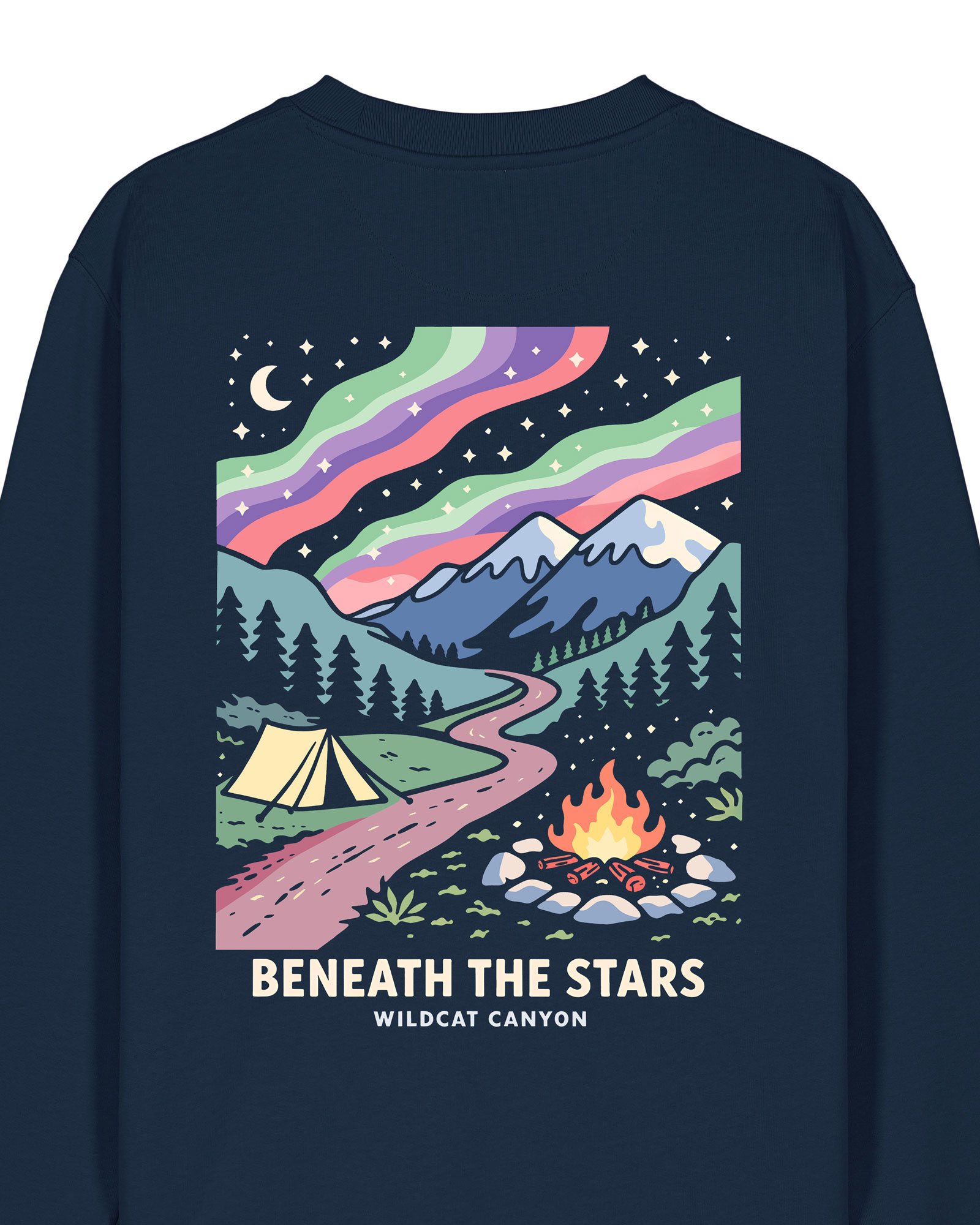 Wildcat Canyon Beneath The Stars Unisex Organic Cotton Sweatshirt in French Navy