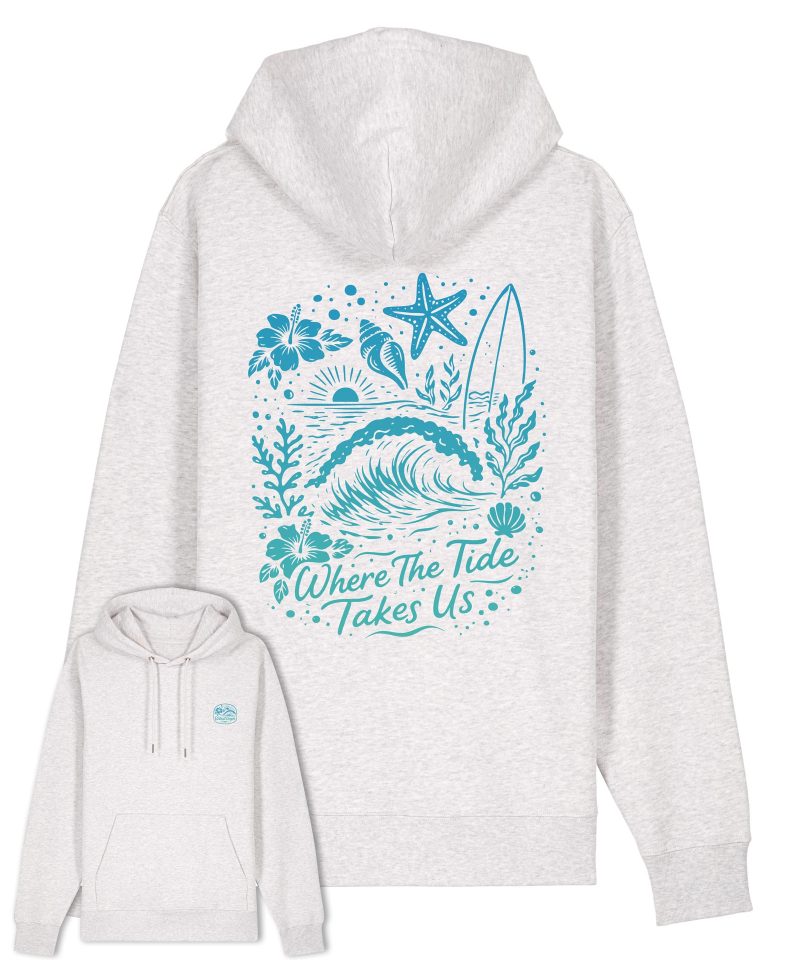 Wildcat Canyon Where The Tide Takes Us Women's Organic Cotton Hoodie in Cool Heather Grey