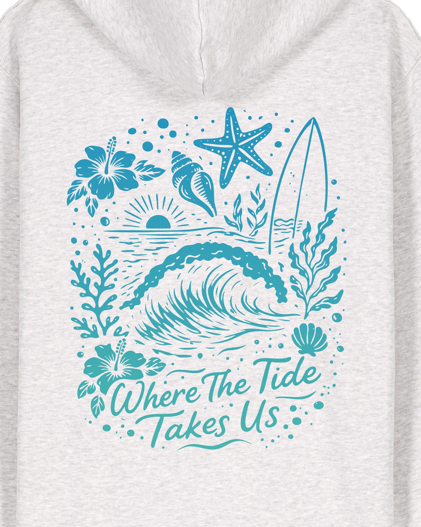 Wildcat Canyon Where The Tide Takes Us Women's Organic Cotton Hoodie in Cool Heather Grey