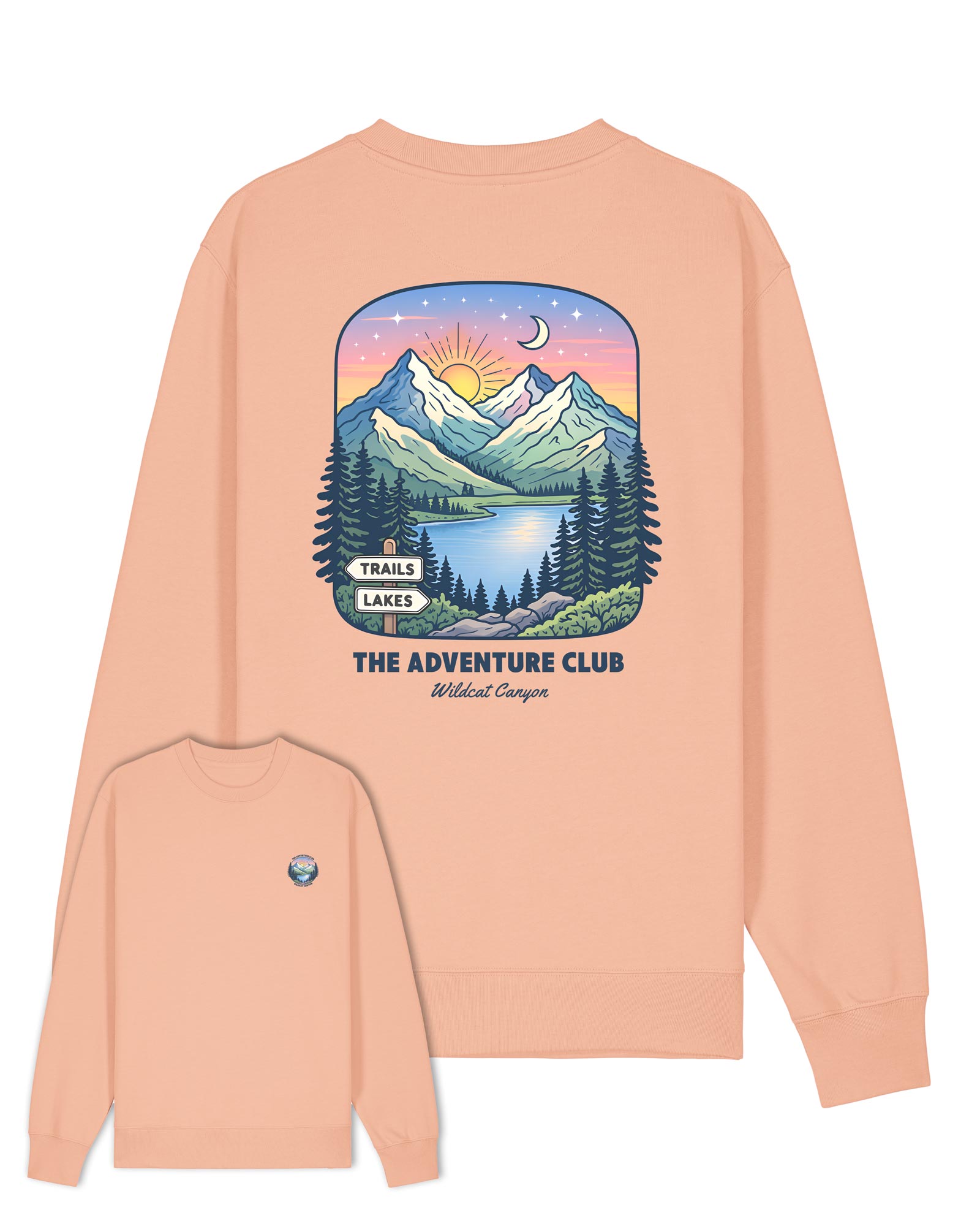 Wildcat Canyon The Adventure Club Women's Organic Cotton Sweatshirt in Fraiche Peche