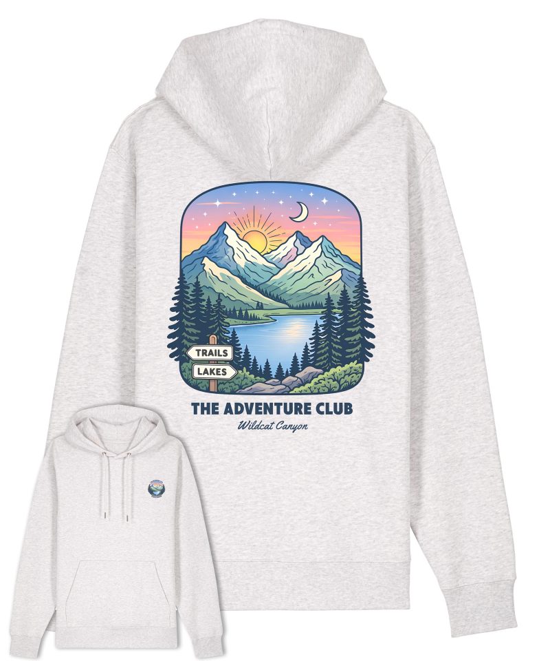 Wildcat Canyon The Adventure Club Women's Organic Cotton Hoodie in Cool Heather Grey