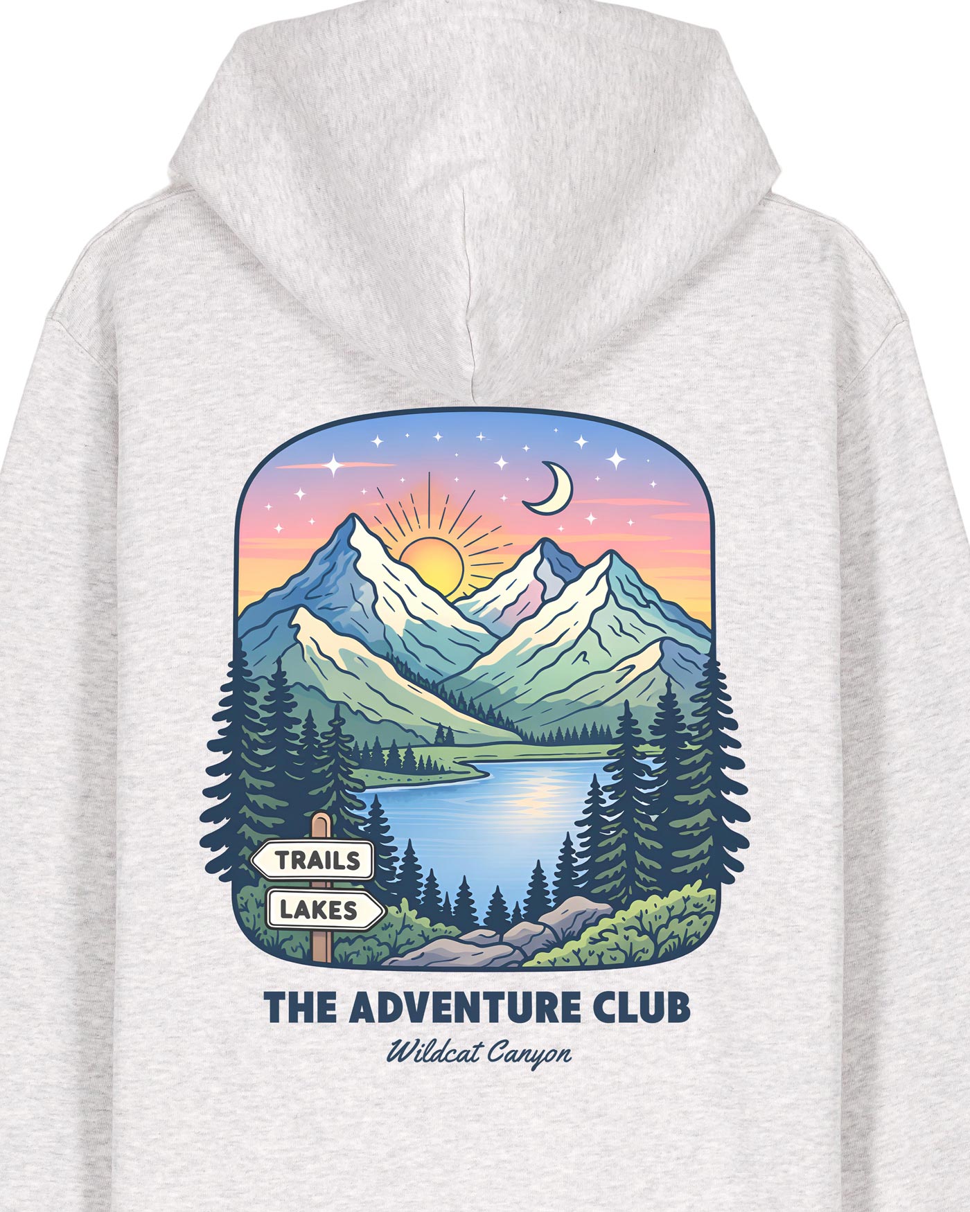 Wildcat Canyon The Adventure Club Women's Organic Cotton Hoodie in Cool Heather Grey