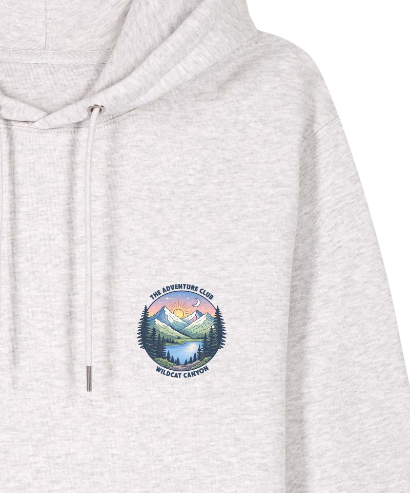 Wildcat Canyon The Adventure Club Women's Organic Cotton Hoodie in Cool Heather Grey