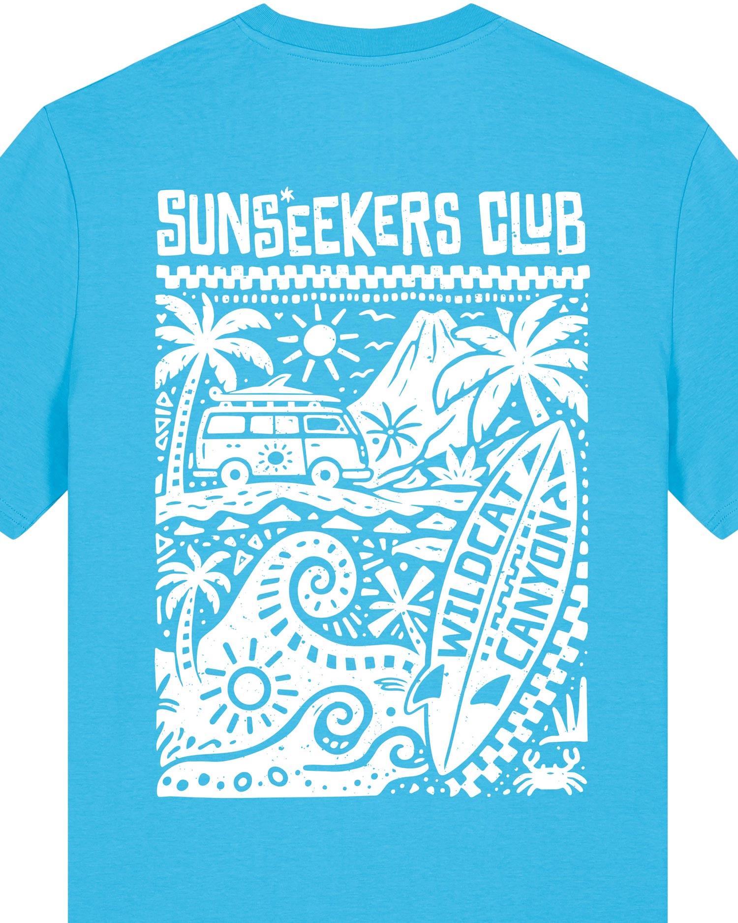 Wildcat Canyon Sunseekers Club Men's Organic Cotton T-Shirt in Aqua Blue