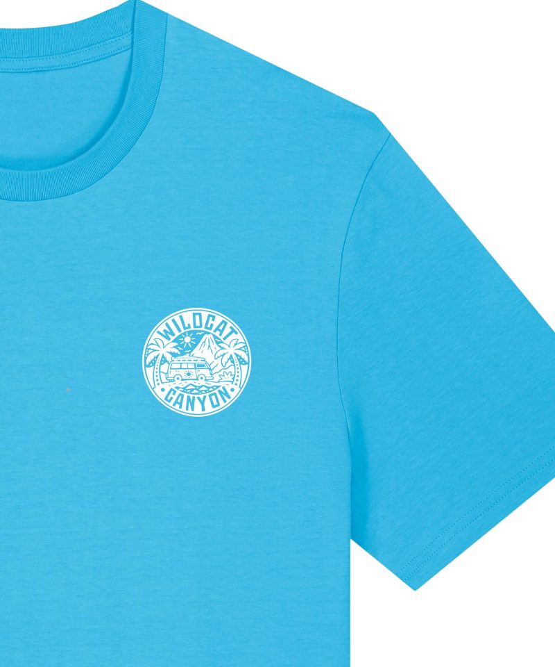 Wildcat Canyon Sunseekers Club Men's Organic Cotton T-Shirt in Aqua Blue