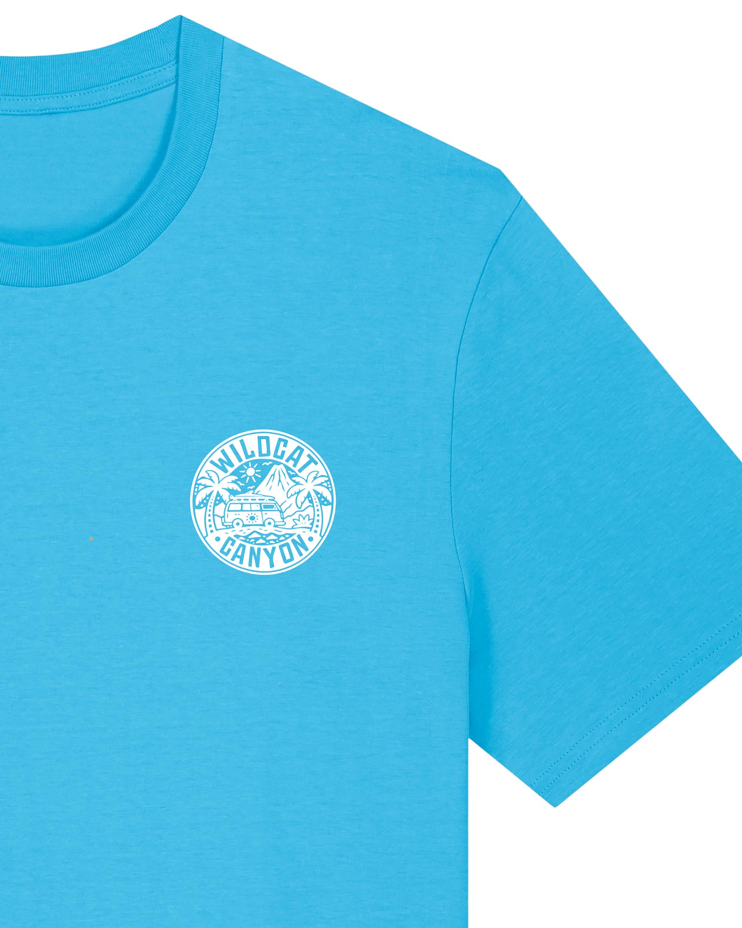 Wildcat Canyon Sunseekers Club Men's Organic Cotton T-Shirt in Aqua Blue