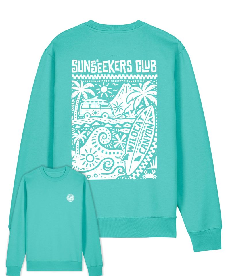 Wildcat Canyon Sunseekers Club Unisex Organic Cotton Sweatshirt in Pool Blue