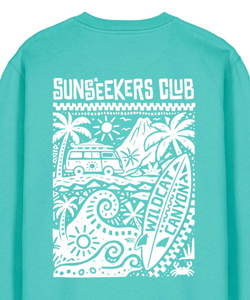 Wildcat Canyon Sunseekers Club Unisex Organic Cotton Sweatshirt in Pool Blue