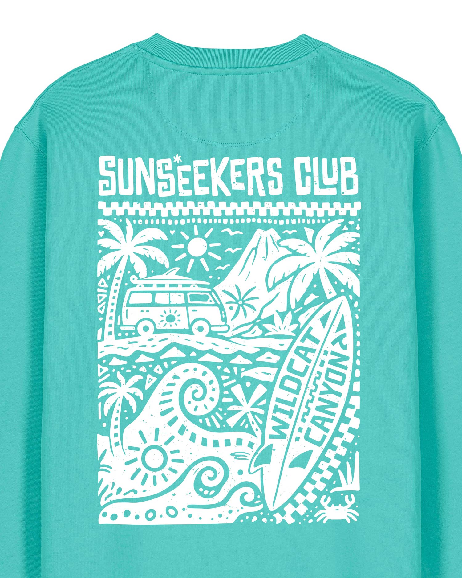Wildcat Canyon Sunseekers Club Unisex Organic Cotton Sweatshirt in Pool Blue