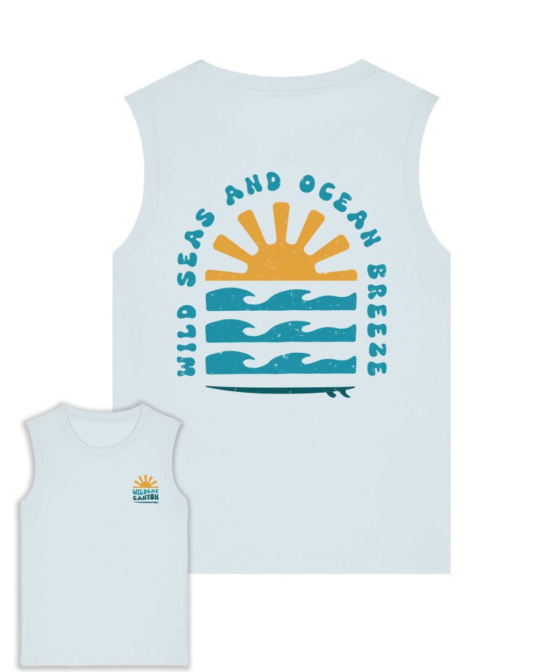 Women's organic cotton surf vest in ice blue