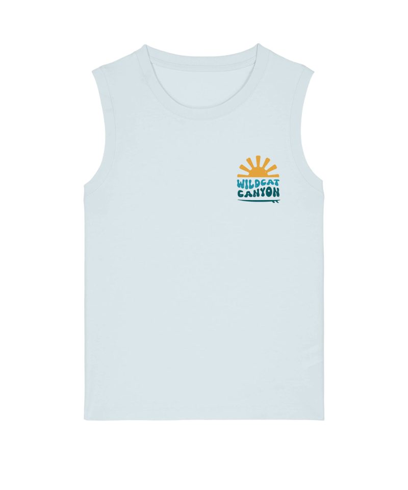 Women's organic cotton surf vest in ice blue