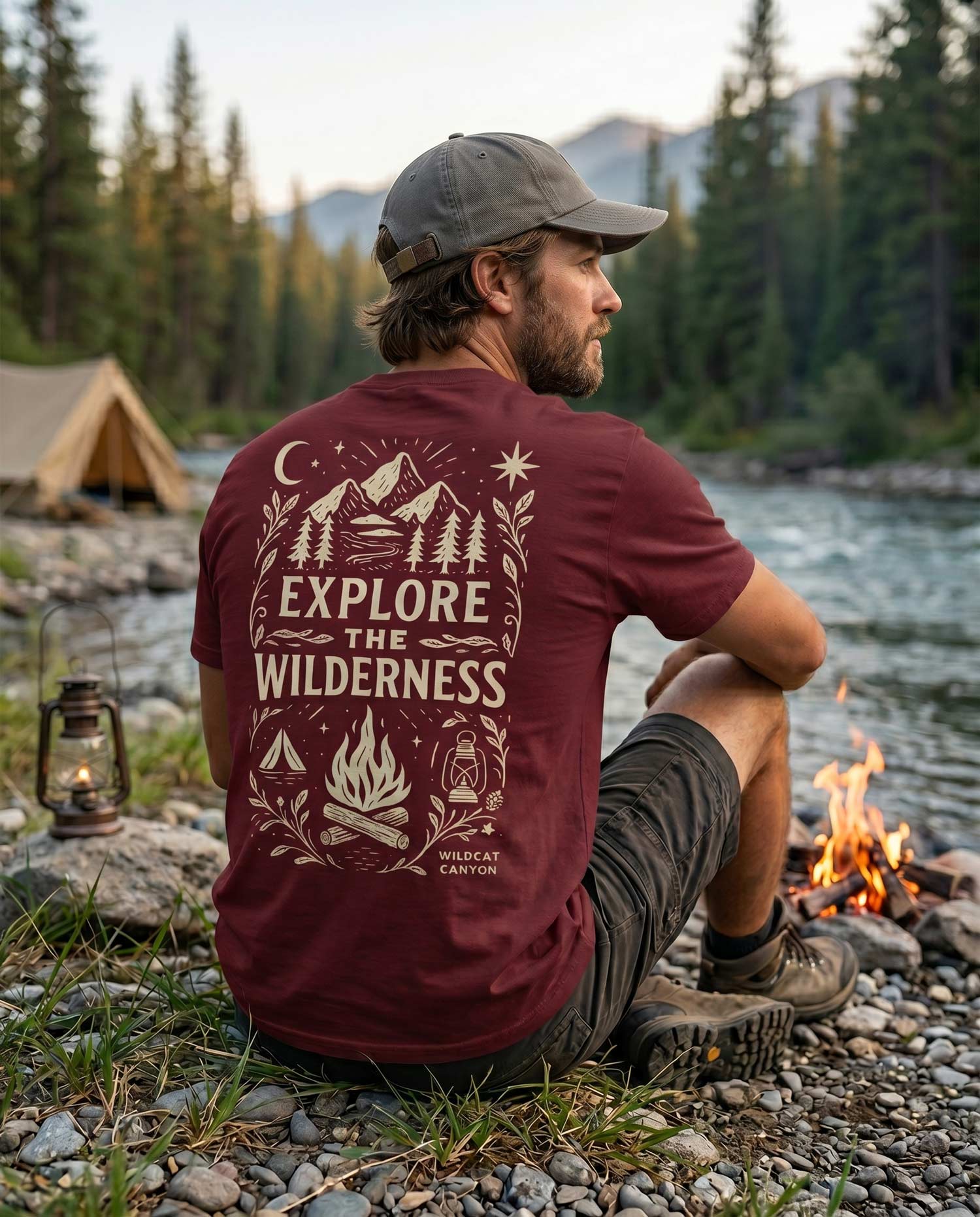 Explore The Wilderness - Men's Organic Cotton T-Shirt - Image 2