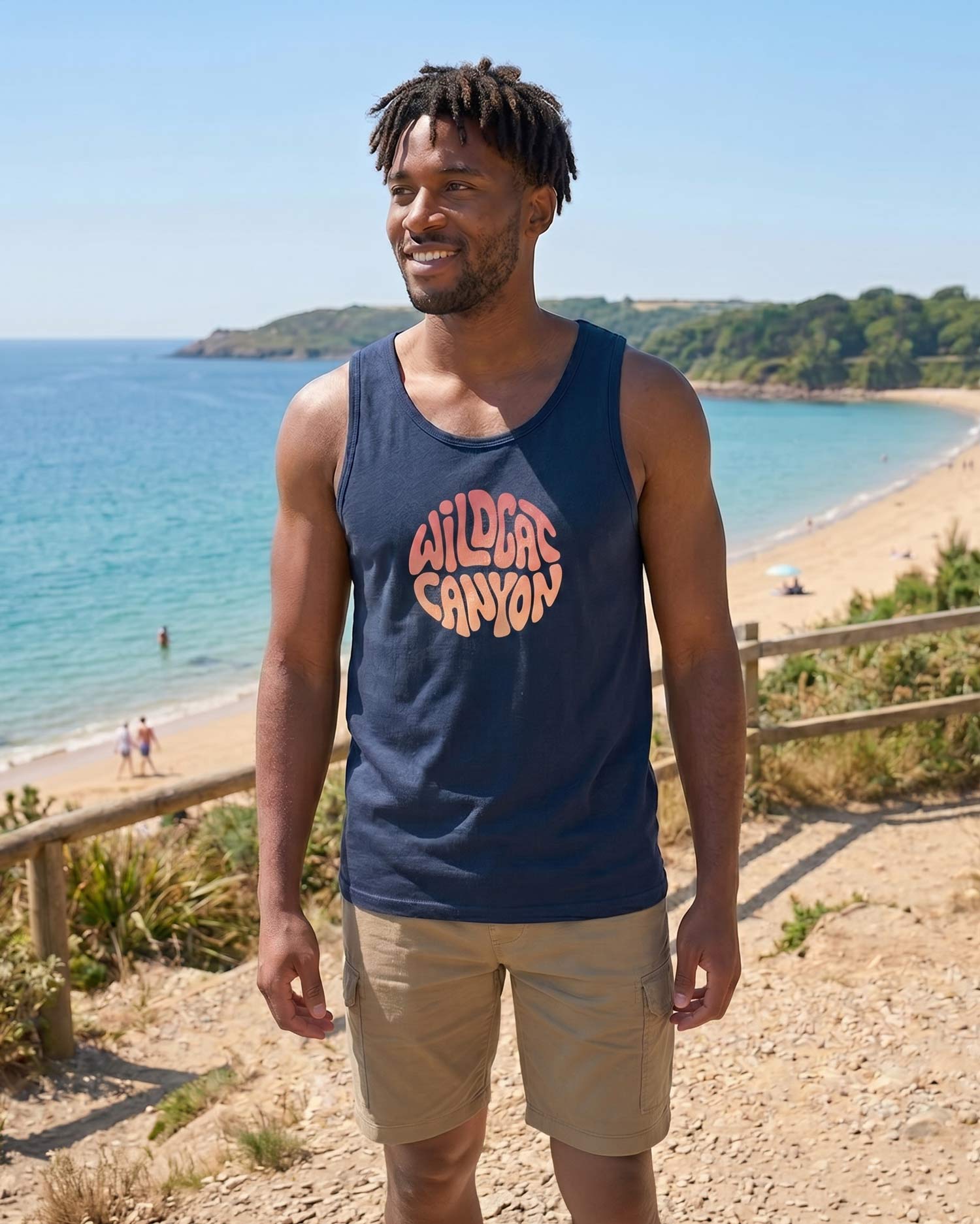 Sunset Groove - Men's Organic Cotton Vest - Image 2