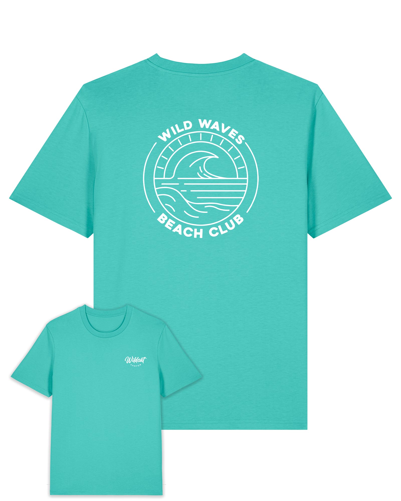 Wild Waves Beach Club – Mens Organic Cotton T-Shirt